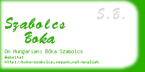 szabolcs boka business card